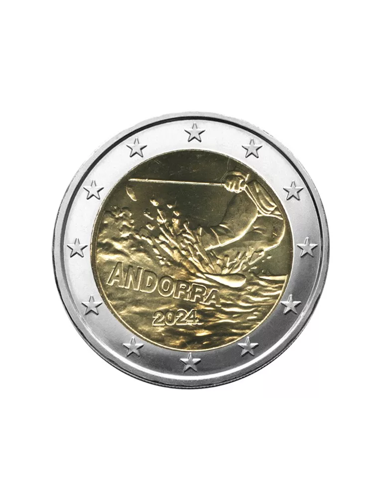 BU : 2 EURO COMMEMORATIVE 2024 : ANDORRE (100 Ans du ski à Andorre)