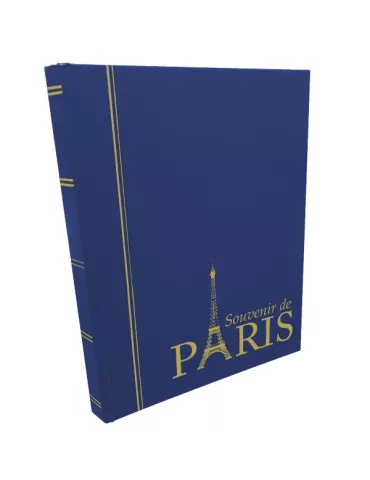 PERFECTA : Classeur fixe pour timbres Souvenir de Paris (Petit modèle-Pages Noires-16p.) Lot de 3 2