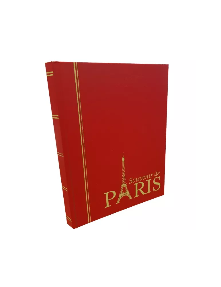 PERFECTA : Classeur fixe pour timbres Souvenir de Paris (Petit modèle-Pages Noires-16p.) Lot de 3