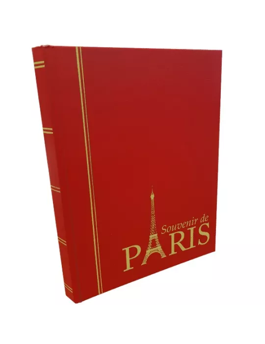 PERFECTA : Classeur fixe pour timbres Souvenir de Paris (Petit modèle-Pages Noires-16p.) Lot de 3