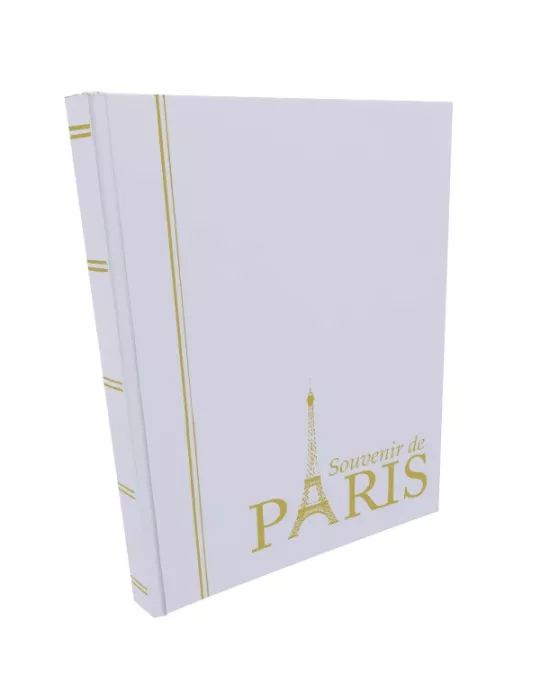 PERFECTA : Classeur fixe pour timbres Souvenir de Paris (Petit modèle-Pages Noires-16p.) Lot de 3