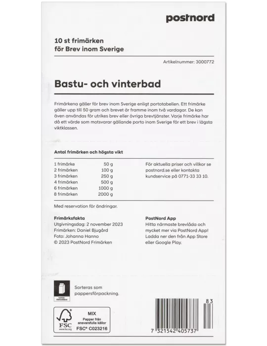 n° C3492 - Timbre SUEDE Carnets