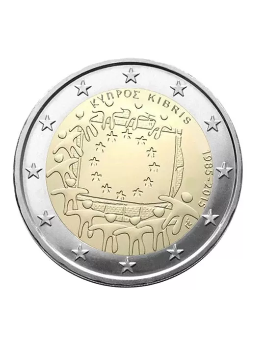 2 EURO COMMEMORATIVE 2015 : CHYPRE (30E ANNIVERSAIRE DU DRAPEAU EUROPEEN)