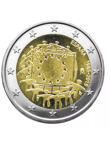 2 EURO COMMEMORATIVE 2015 : ESPAGNE (30E ANNIVERSAIRE DU DRAPEAU EUROPEEN)