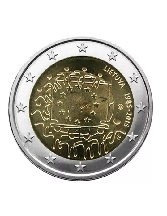 2 EURO COMMEMORATIVE 2015 : LITUANIE (30E ANNIVERSAIRE DU DRAPEAU EUROPEEN)