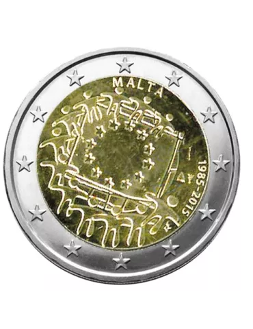 2 EURO COMMEMORATIVE 2015 : MALTE (30E ANNIVERSAIRE DU DRAPEAU EUROPEEN)