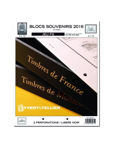BLOCS SOUVENIRS FS : 2016 (JEUX SANS POCHETTES)