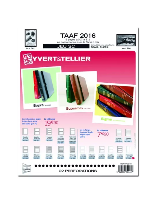 TAAF SC : 2016 (JEUX AVEC POCHETTES)