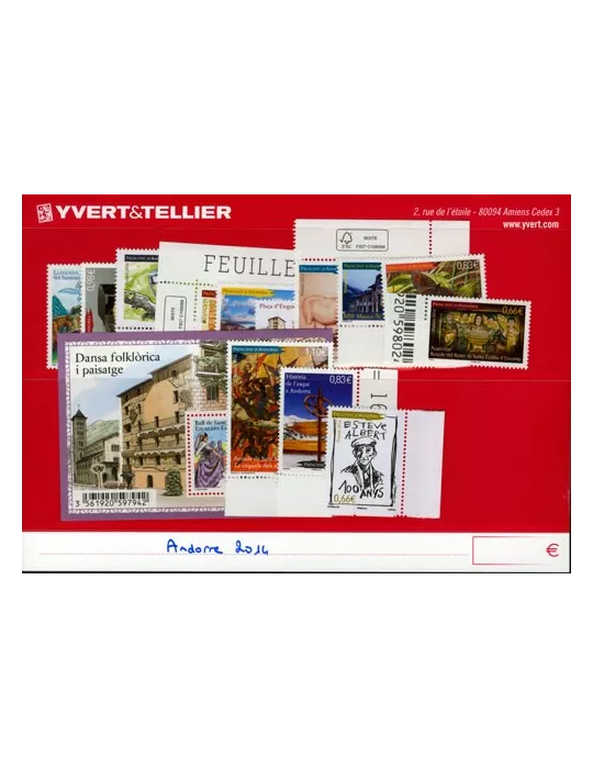 n° 748/762 - Timbre Andorre Année complète (2014)