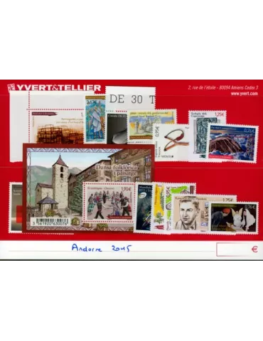 n° 763/776 - Timbre Andorre Année complète (2015)