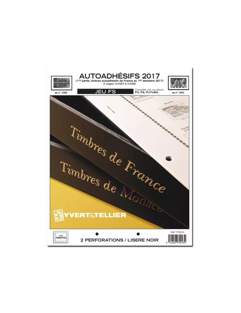 FRANCE AUTOADHESIFS FS : 2017 - 1ER SEMESTRE (JEUX SANS POCHETTES)