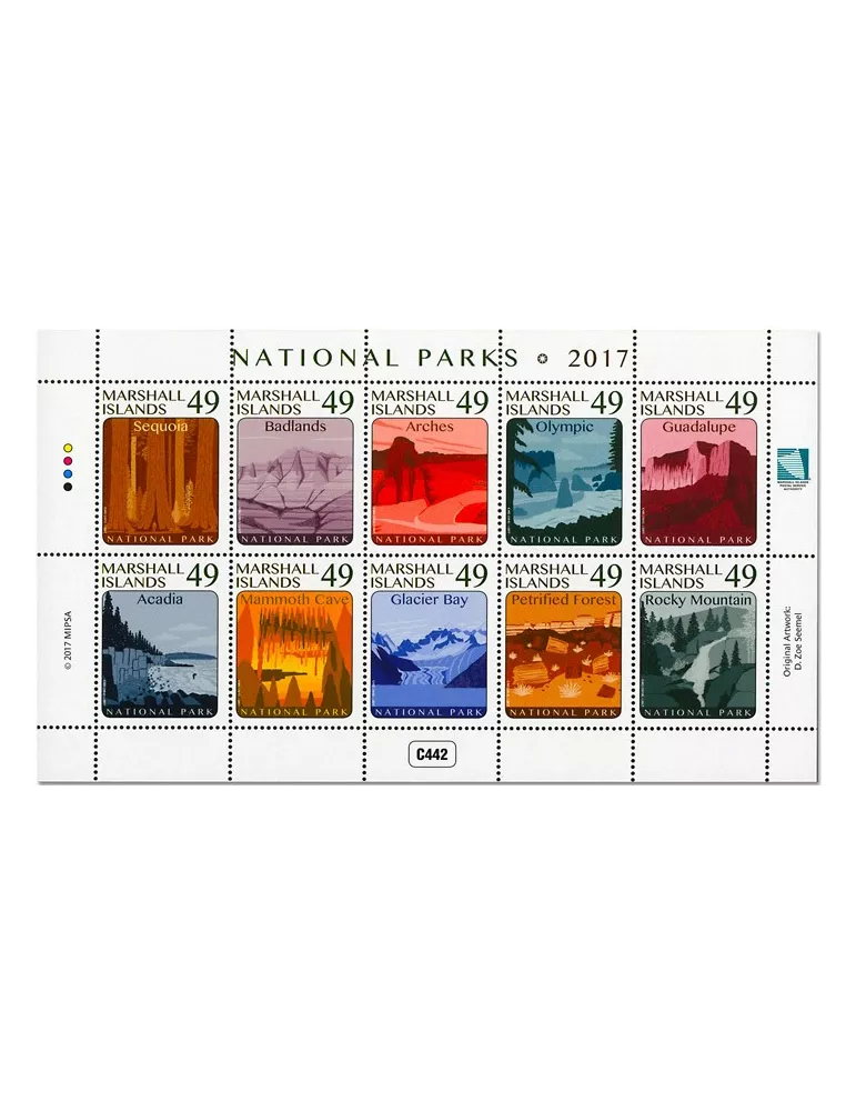 n° 3727/3736 - Timbre MARSHALL Poste