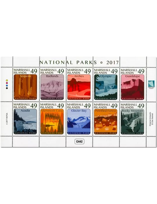 n° 3727/3736 - Timbre MARSHALL Poste