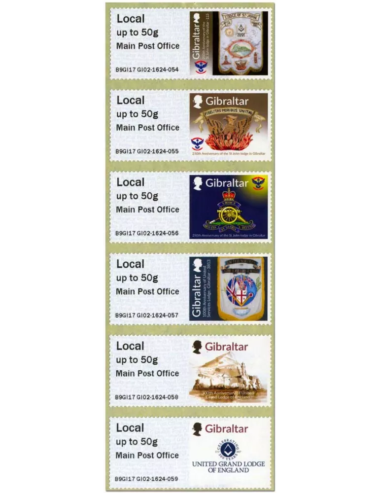 n° 59/64 - Timbre GIBRALTAR Timbres de distributeurs