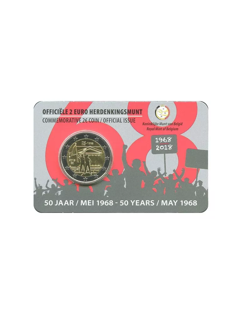 BU : 2 EURO COMMEMORATIVE 2018 : BELGIQUE - 50 ans Mai 68 (Version flamande)
