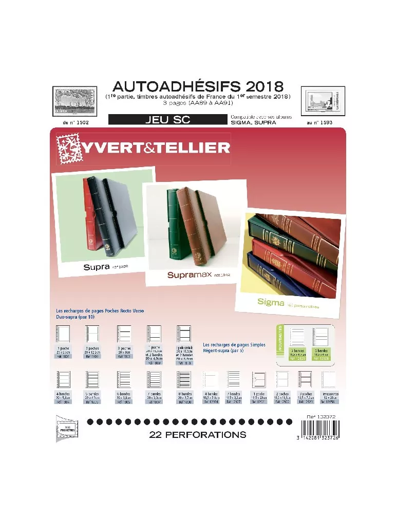FRANCE AUTOADHESIFS SC : 2018 - 1ER SEMESTRE (JEUX AVEC POCHETTES)