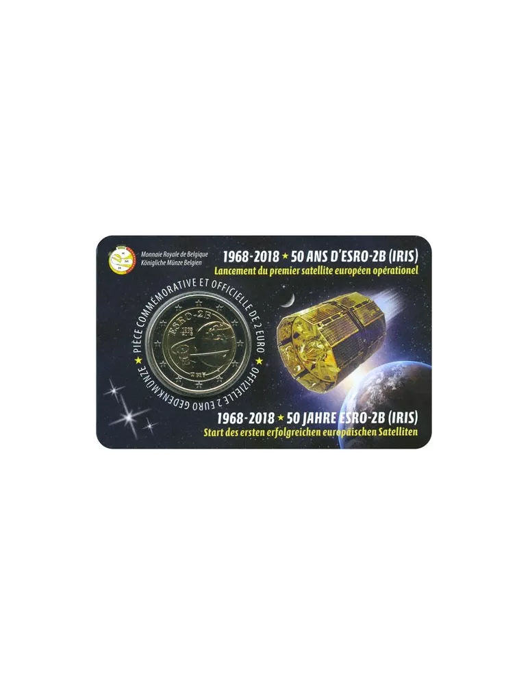 BU : 2 EURO COMMEMORATIVE 2018 : BELGIQUE - 50 ans Satellite Esro (Version francophone)