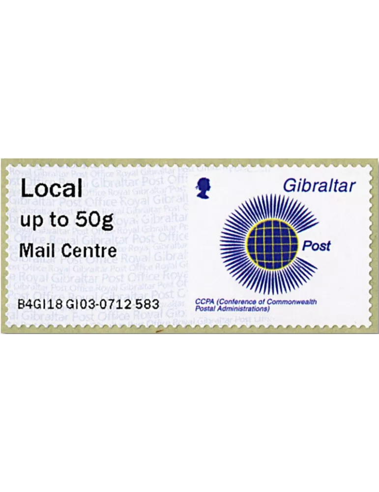 n° 93 - Timbre GIBRALTAR Timbres de distributeurs
