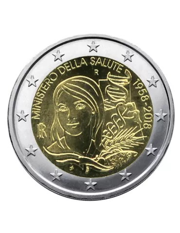 2 EURO COMMEMORATIVE 2018 : ITALIE (60 ans du Ministère de la Santé)