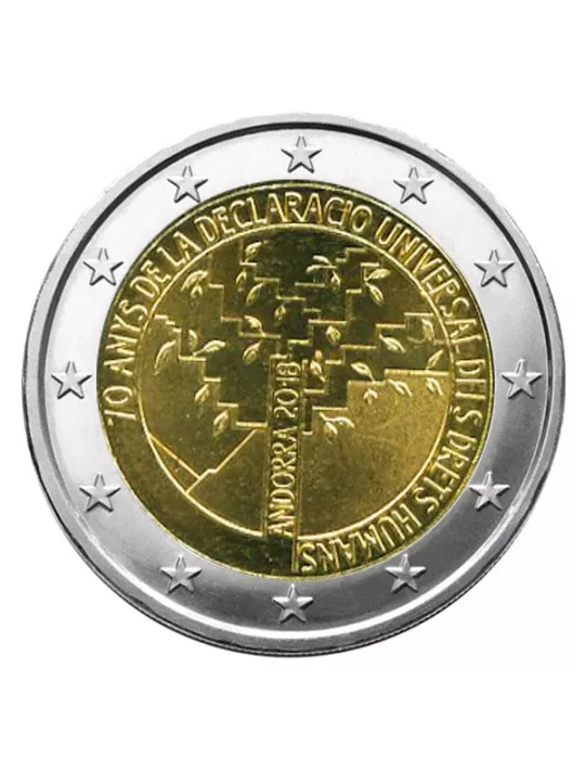 BU : 2 EURO COMMEMORATIVE 2018 : ANDORRE (70 ans Déclaration Universelle Droits de l´Homme)