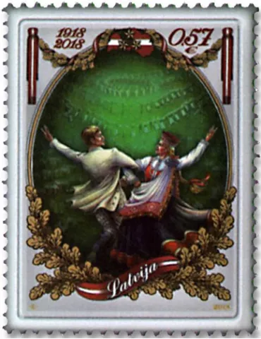n° 1020/1022 - Timbre LETTONIE Poste 2