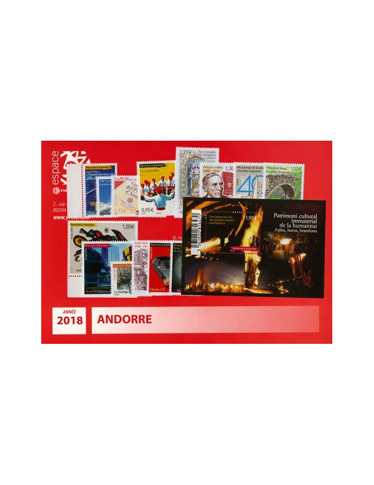 n° 809/823 - Timbre Andorre Année complète (2018)
