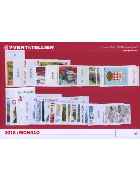n° 3117/3163 - Timbre Monaco Année complète (2018)