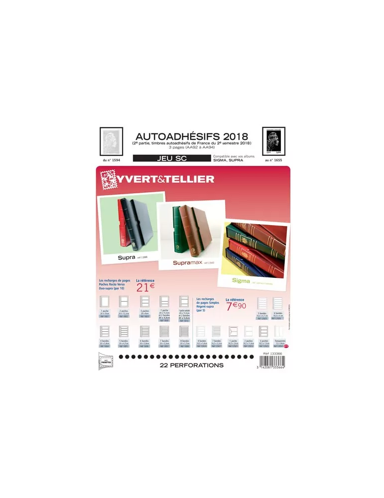 FRANCE AUTOADHESIFS SC : 2018 - 2E SEMESTRE (JEUX AVEC POCHETTES)