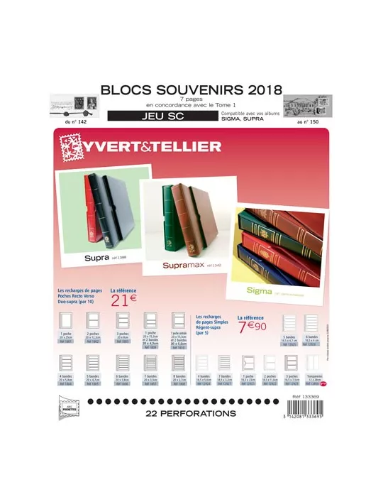 BLOCS SOUVENIRS SC : 2018 (JEUX AVEC POCHETTES)