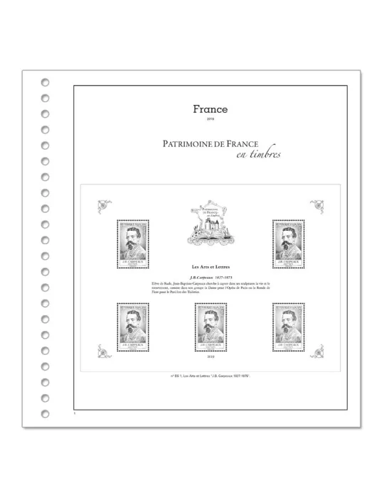 PATRIMOINE DE FRANCE EN TIMBRES SC : 2019 (JEUX AVEC POCHETTES)
