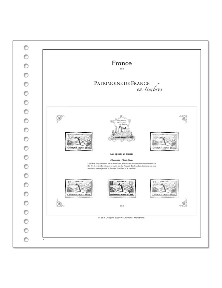 PATRIMOINE DE FRANCE EN TIMBRES SC : 2019 (JEUX AVEC POCHETTES)