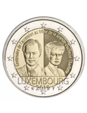 2 EURO COMMEMORATIVE 2019 : LUXEMBOURG (100 ans accession au trône de la Grande-Duchesse Charlotte)