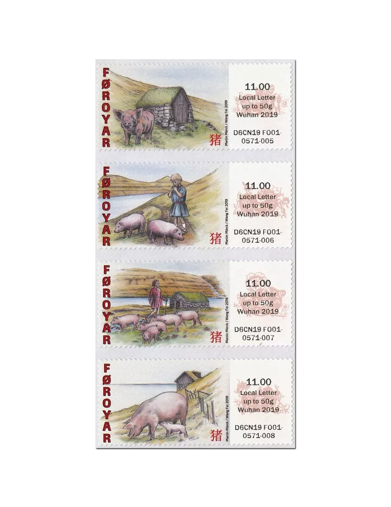 n° 53/56 - Timbre ILE FEROE Timbres de distributeurs