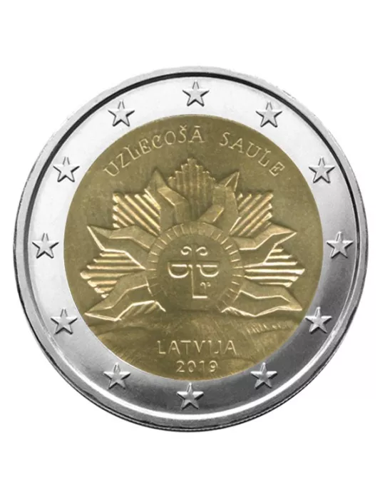 2 EURO COMMEMORATIVE 2019 : LETTONIE (Soleil Levant)