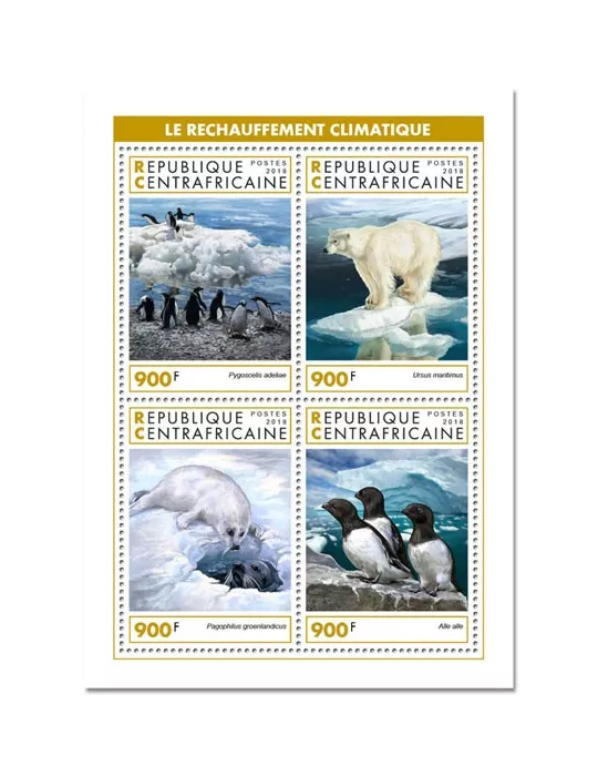 n° 6040/6043 - Timbre CENTRAFRIQUE Poste