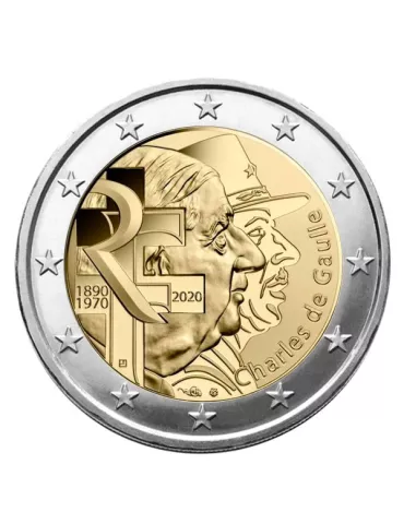 2 EURO COMMEMORATIVE 2020 : FRANCE (CHARLES DE GAULLE)