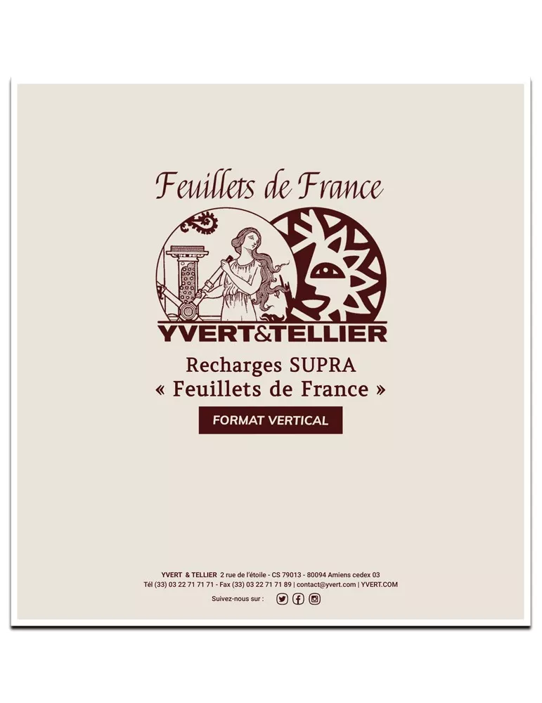 Pages verticales SUPRA FEUILLETS DE FRANCE : blanc avec cadre (x10)