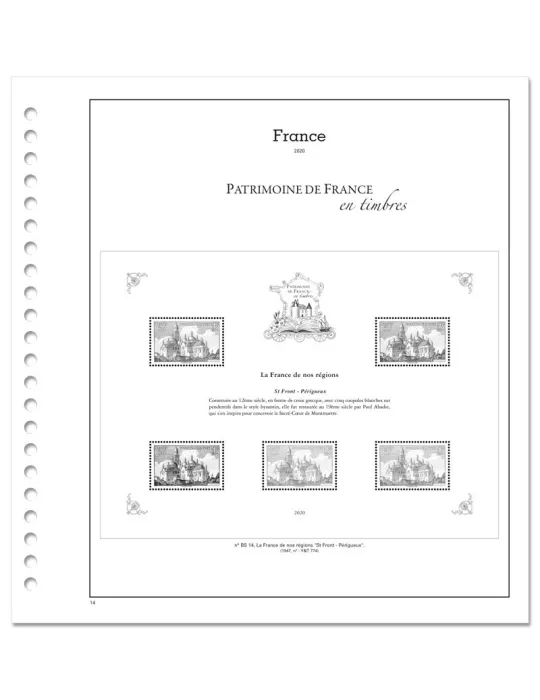 PATRIMOINE DE FRANCE EN TIMBRES SC : 2020 (JEUX AVEC POCHETTES)