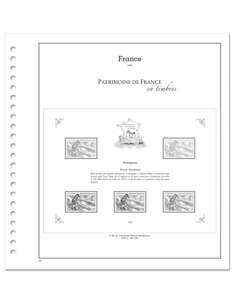 PATRIMOINE DE FRANCE EN TIMBRES SC : 2020 (JEUX AVEC POCHETTES)