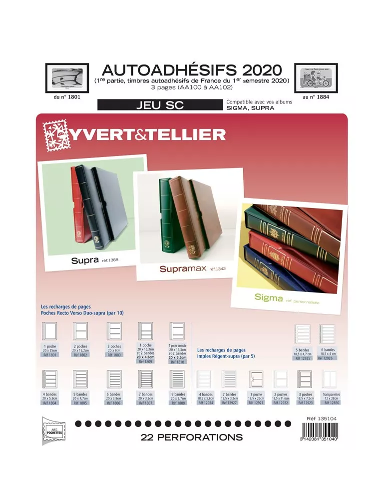 FRANCE AUTOADHESIFS SC : 2020 - 1ER SEMESTRE (JEUX AVEC POCHETTES) FRANCE AUTOADHESIFS SC : 2020 - 1ER SEMESTRE (JEUX AVEC POCHETTES)