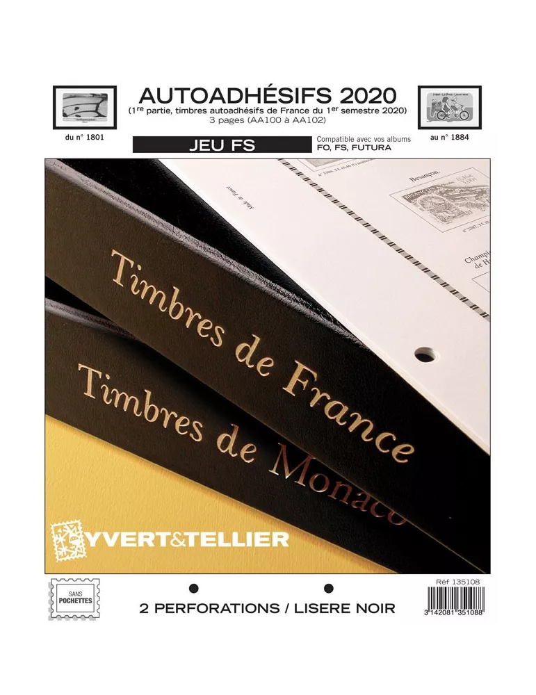 FRANCE AUTOADHESIFS FS : 2020 - 1ER SEMESTRE (JEUX SANS POCHETTES)