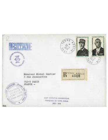 n° 46/47 obl. sur lettre - Timbre TAAF Poste