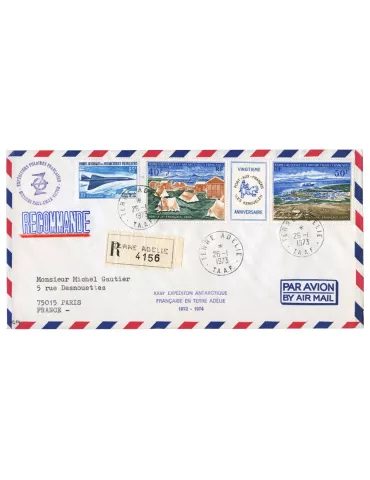 n° 19 et n° 26A obl. sur lettre - Timbre TAAF Poste aérienne