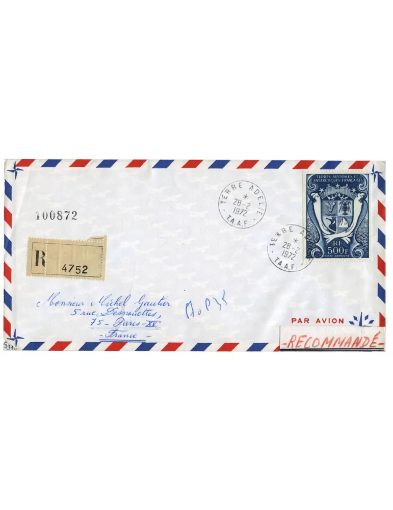 n° 21 obl. sur lettre - Timbre TAAF Poste aérienne