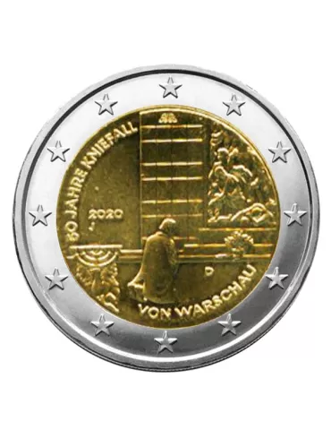 2 EURO COMMEMORATIVE 2020 : ALLEMAGNE (Génuflexion de Willy Brandt à Varsovie)