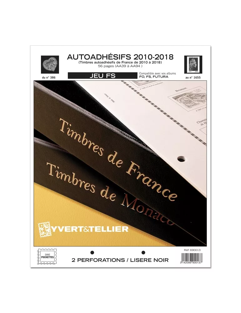 FRANCE AUTOADHESIFS FS : 2010 - 2018 (JEUX SANS POCHETTES)