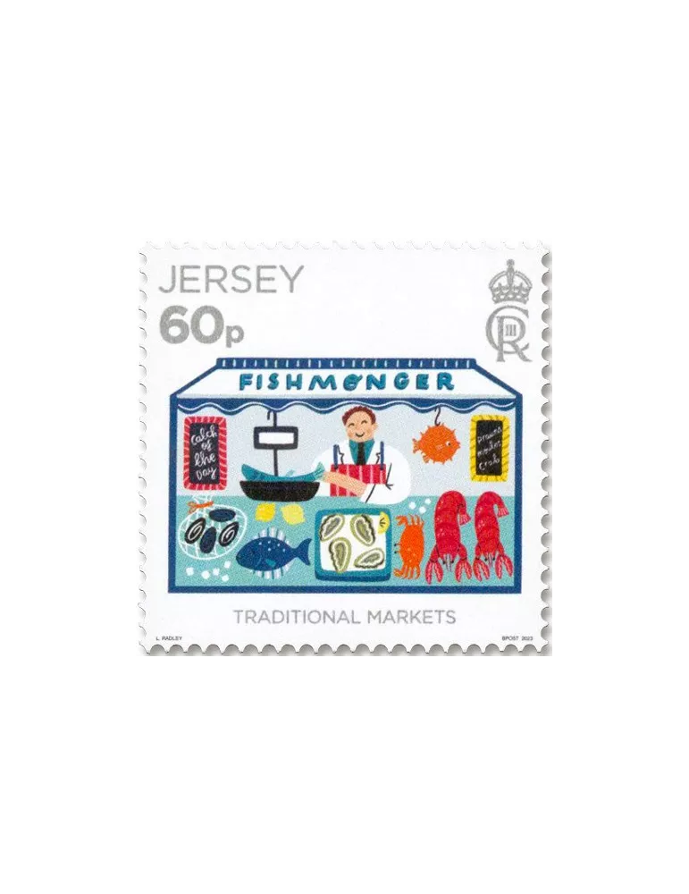 n° 2731/2735 + n° 2730 - Timbre JERSEY Poste