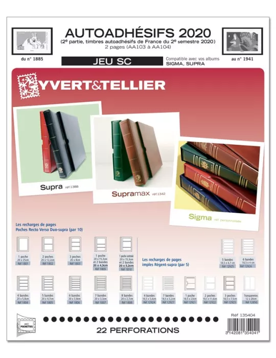 FRANCE AUTOADHESIFS SC : 2020 - 2E SEMESTRE (JEUX AVEC POCHETTES)