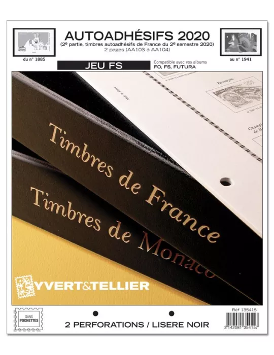 FRANCE AUTOADHESIFS FS : 2020 - 2E SEMESTRE (JEUX SANS POCHETTES)