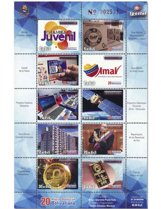 n° 3122/3131 - Timbre VENEZUELA Poste